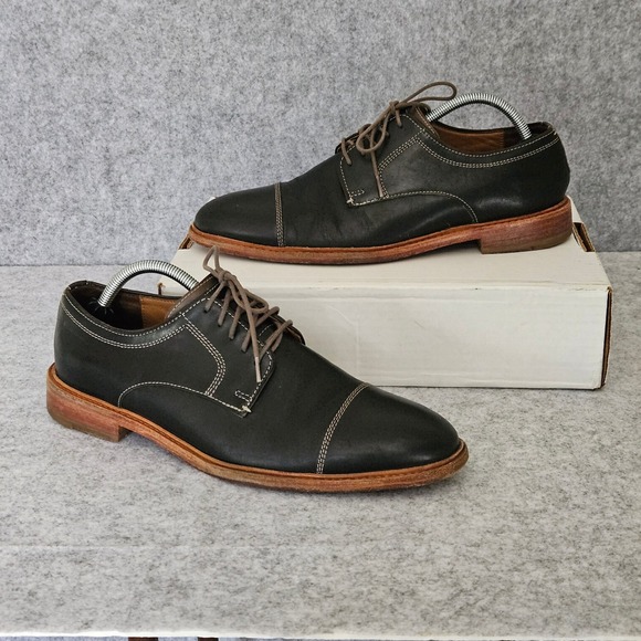 Johnston & Murphy Other - Johnston & Murphy Conard Black Leather Cap Toe Oxford Dress Shoes Mens 9.5
